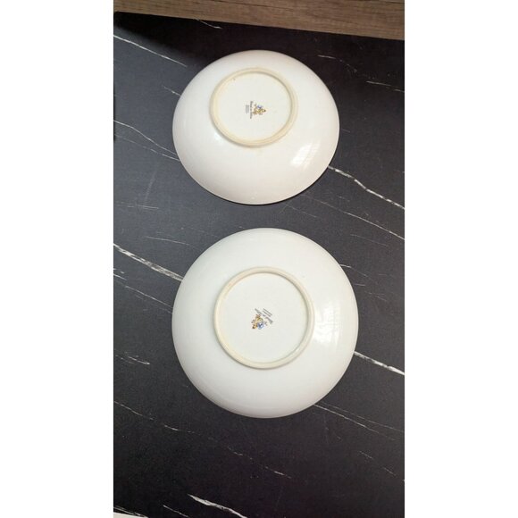 vtg Royal Tettau Spring Bouquet Soup Bowls Set Of 2 Floral Porcelain Dishware - Picture 8 of 13